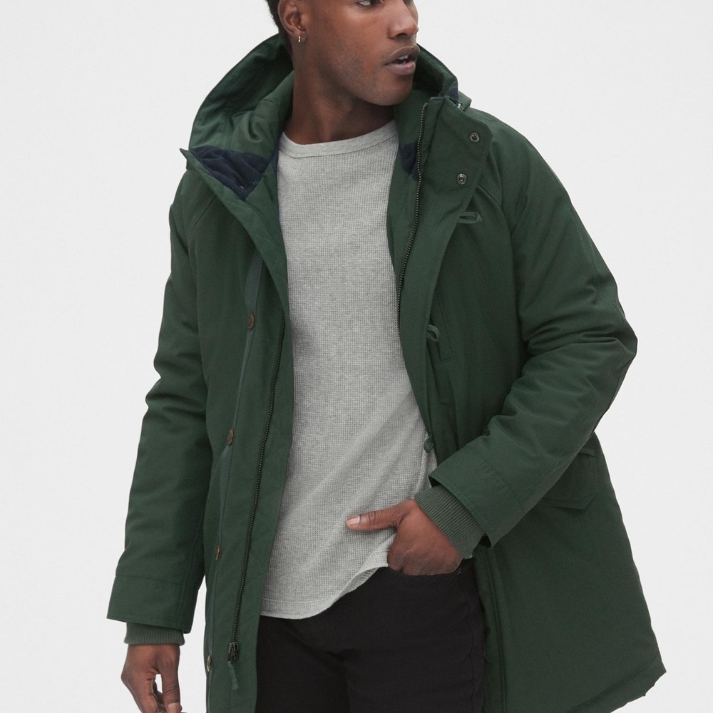 Gap‎ Cold Control Max Modern Green Parka Jacket Sz M